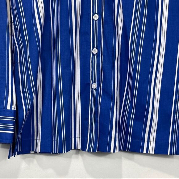 Jones New York Blue and White  Button Down Shirt - Picture 3 of 12